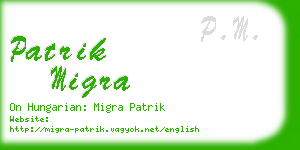 patrik migra business card